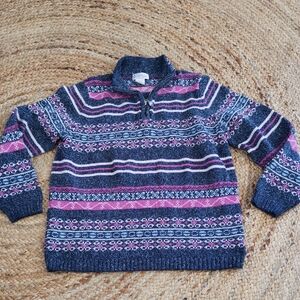 Northern Reflections Fair Isle Multicolored 1/4 zip knit cozycore sweater Size M